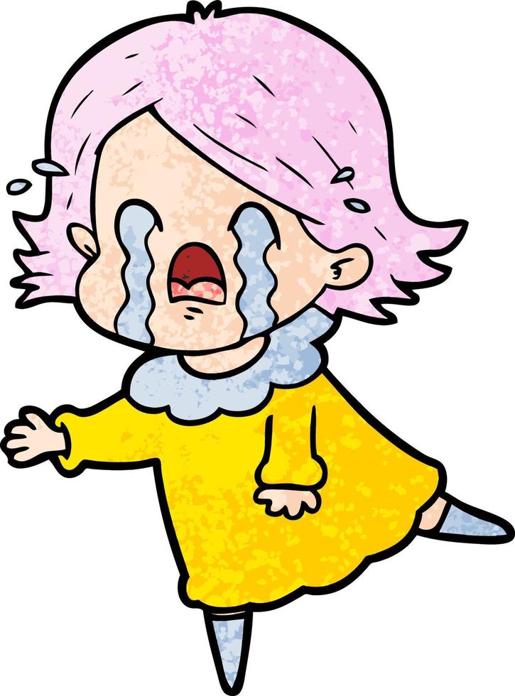 cartoon woman crying vector