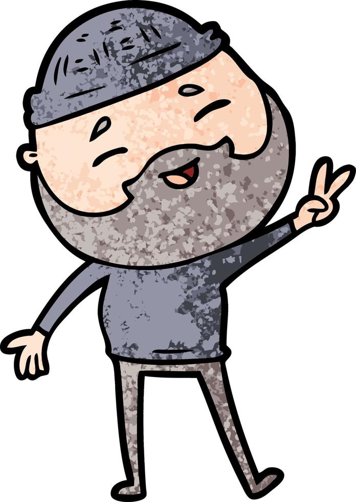 cartoon happy bearded man vector