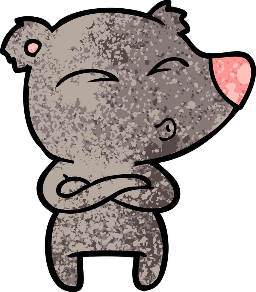 cartoon whistling bear vector