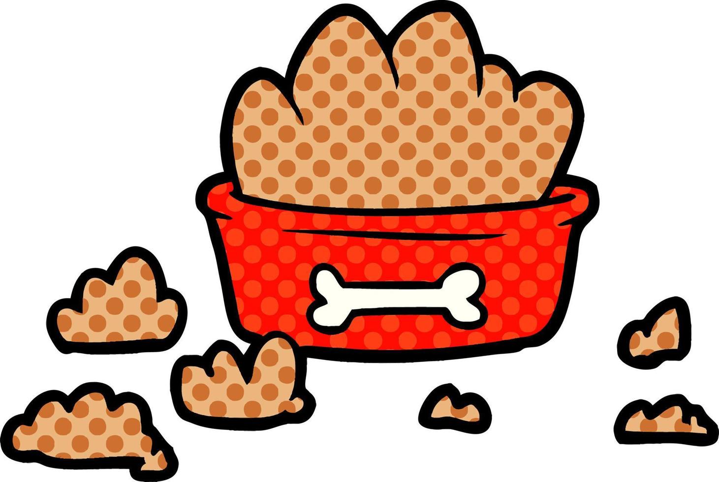 cartoon messy dog food vector