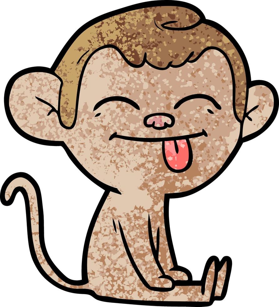 funny cartoon monkey sitting vector