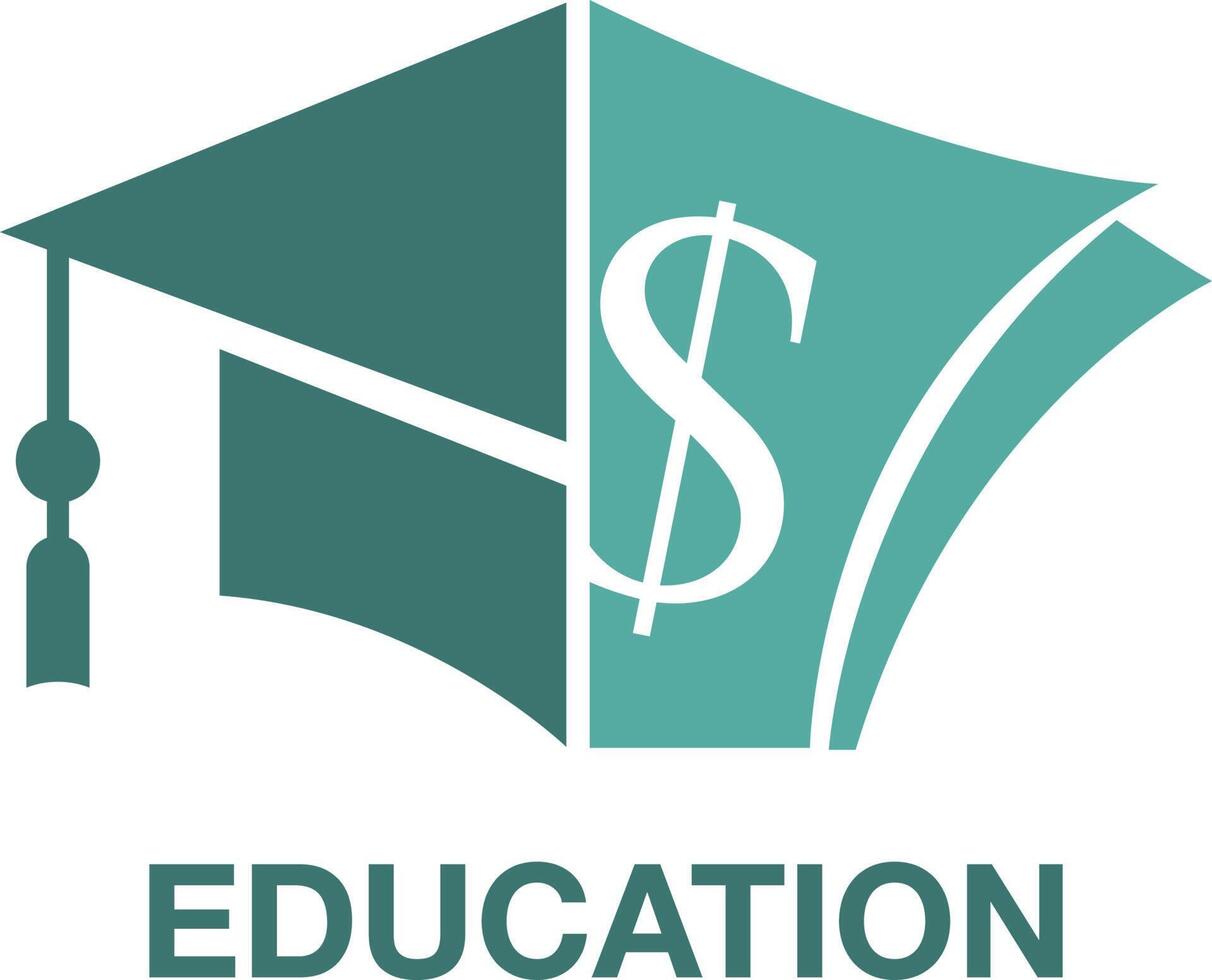 Graduation Cap Money Icon Vector Design. Scholarship logo concept design.