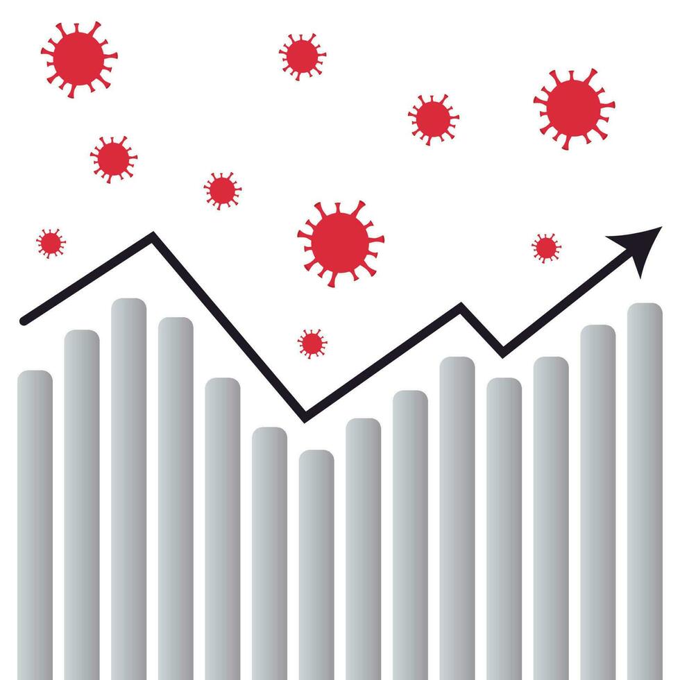 Generic virus case number chart vector illustration graphic background