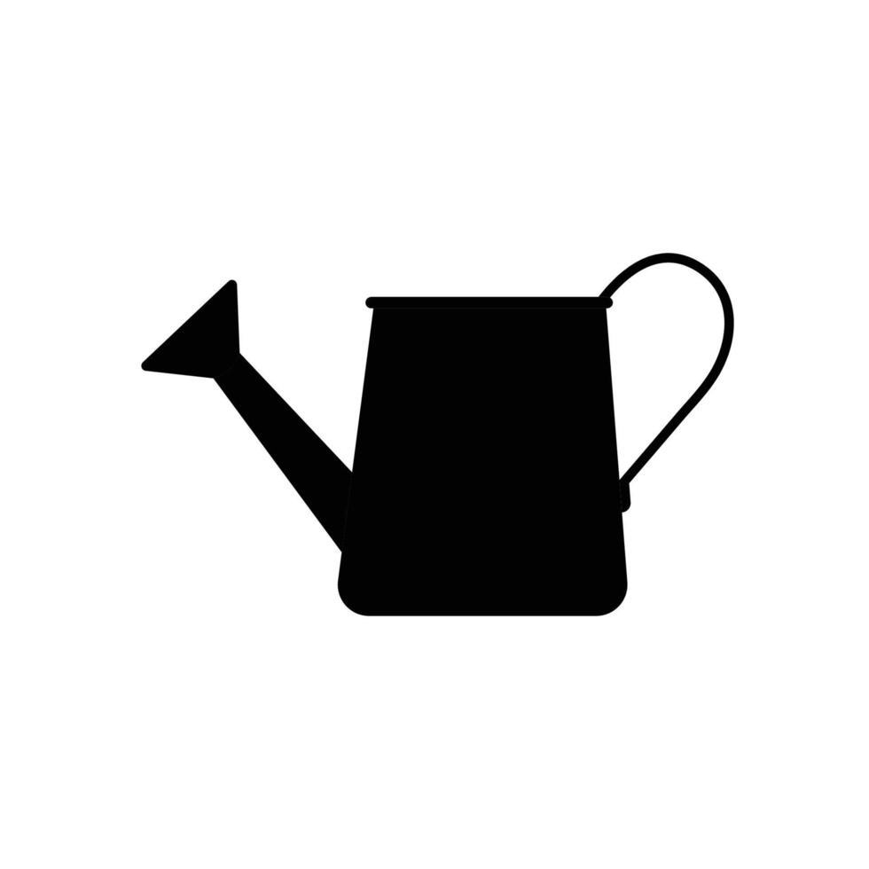 Watering Can Silhouette. Black and White Icon Design Elements on