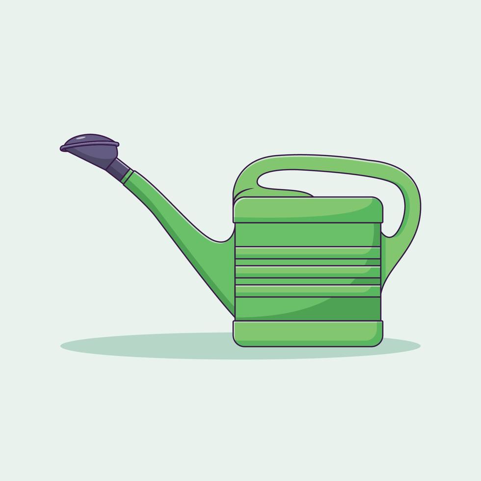 Watering Can Vector Icon Illustration with Outline for Design Element, Clip Art, Web, Landing page, Sticker, Banner. Flat Cartoon Style