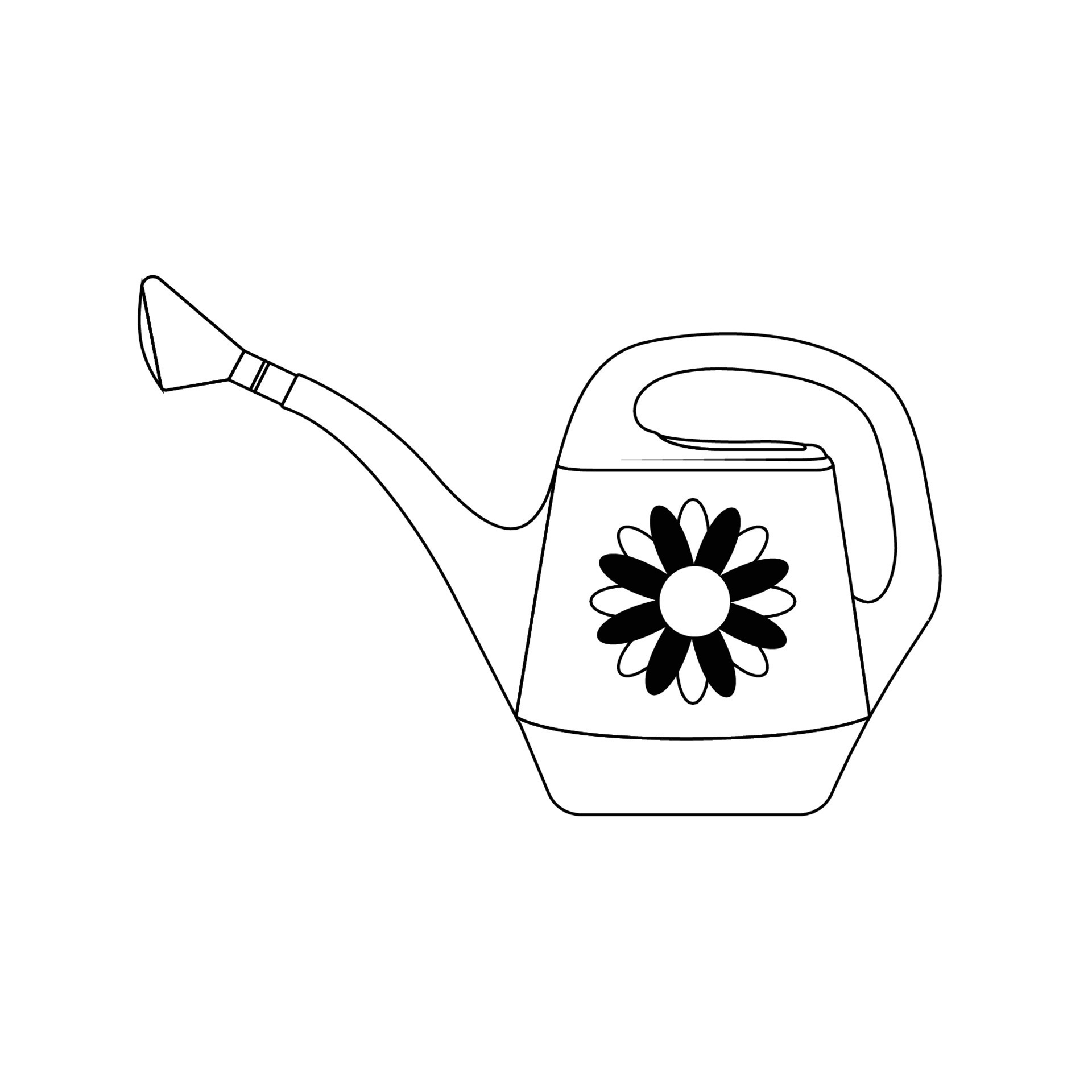 Watering Can Outline Icon Illustration on White Background 12371077