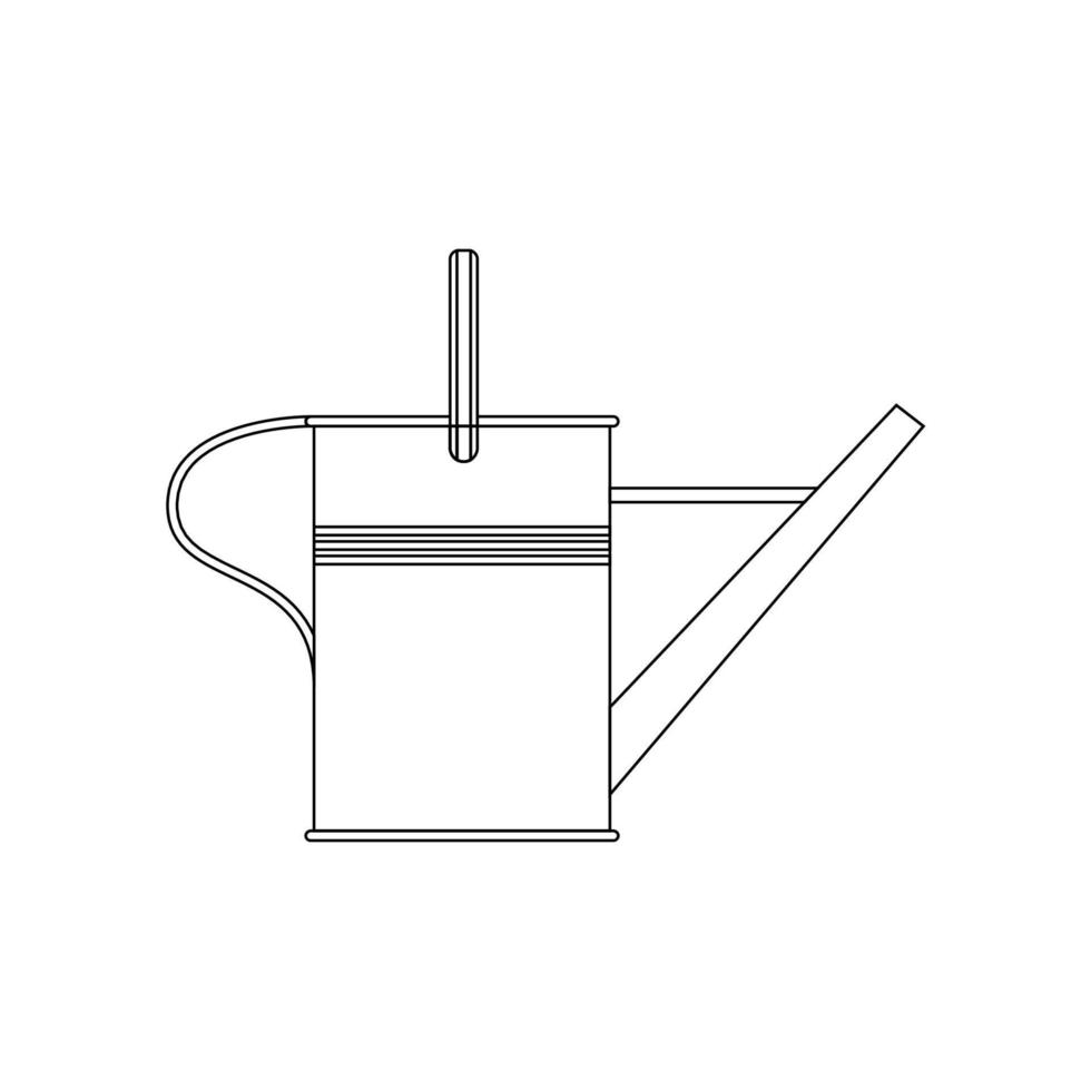 Watering Can Outline Icon Illustration on White Background vector