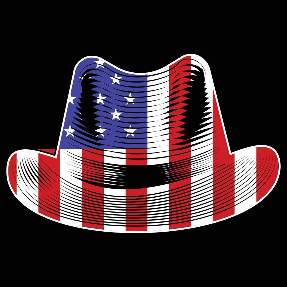 American flag with cap vector