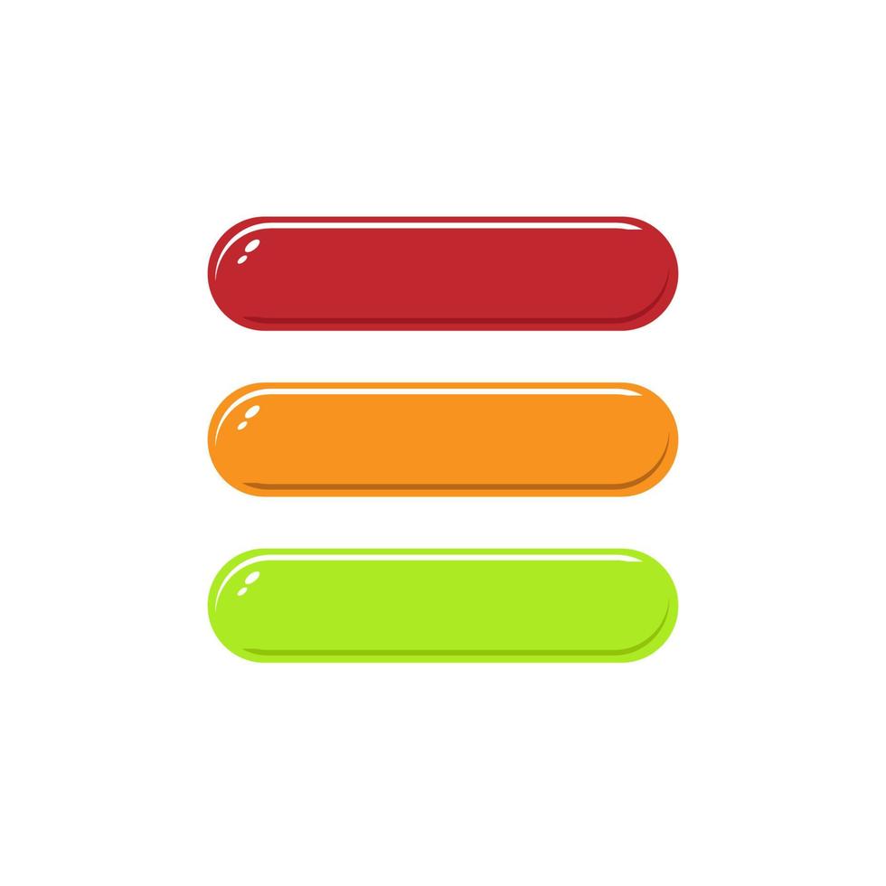 Colorful blank button square 3d push button vector