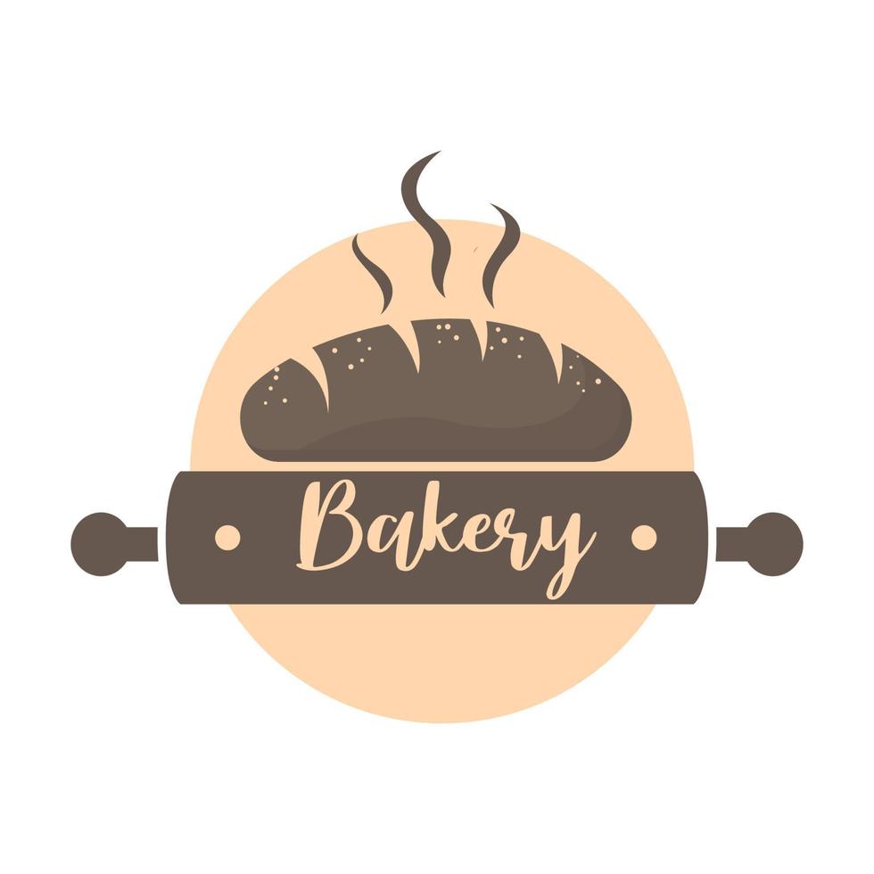 Bakery logo design with flat style of cake circle color vector illustration