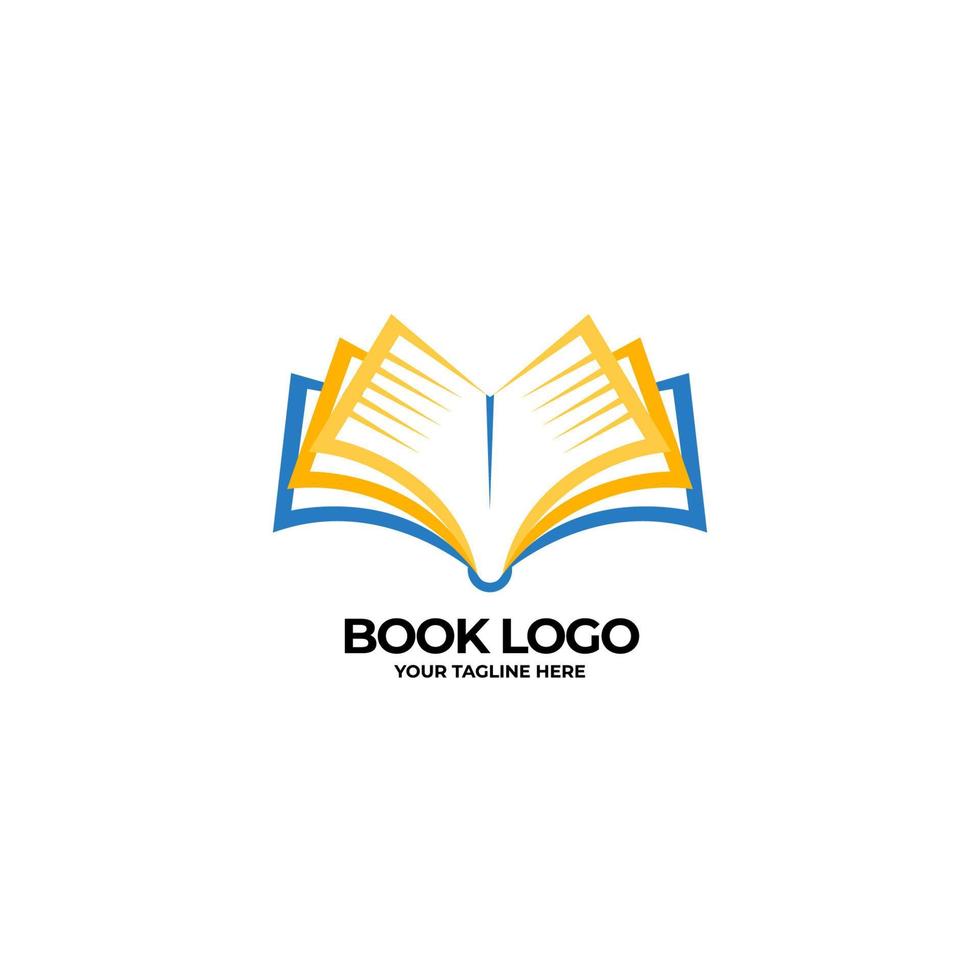 plantilla de diseño de libro de logotipo colorido con vector de ilustración de logotipo de estilo simple