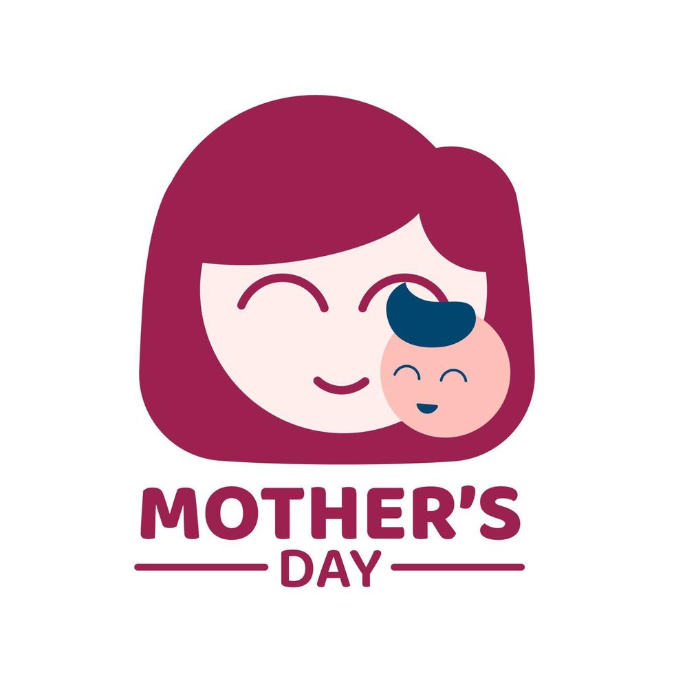 Happy Mother's Day Flat Illustration Concept vector