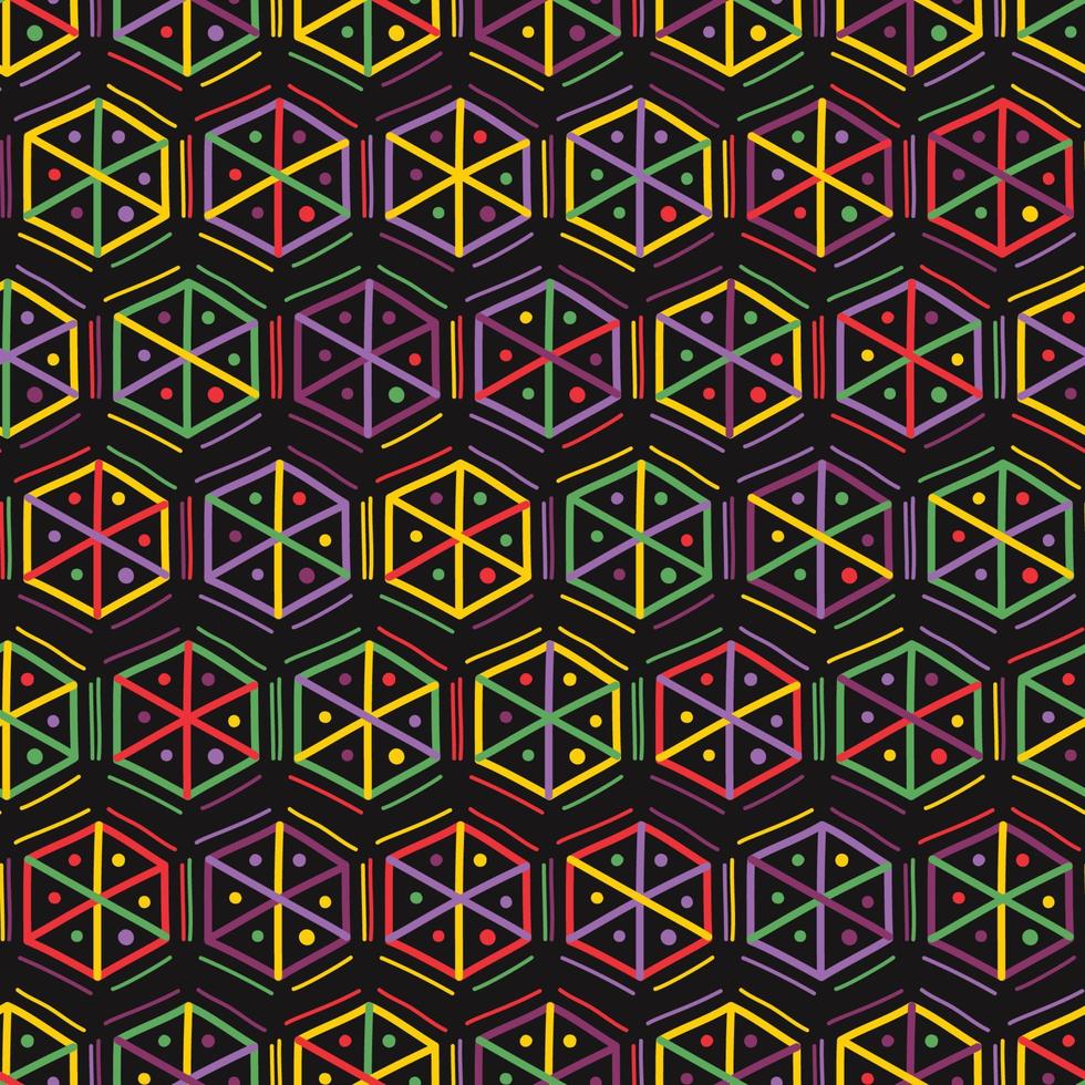 Abstract vector ethnic art. Decorative romb ornamental seamless pattern