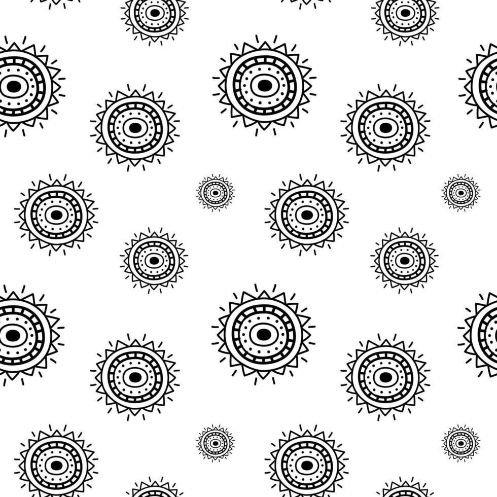 Mandala abstract vector ethnic art. Decorative ornamental seamless pattern