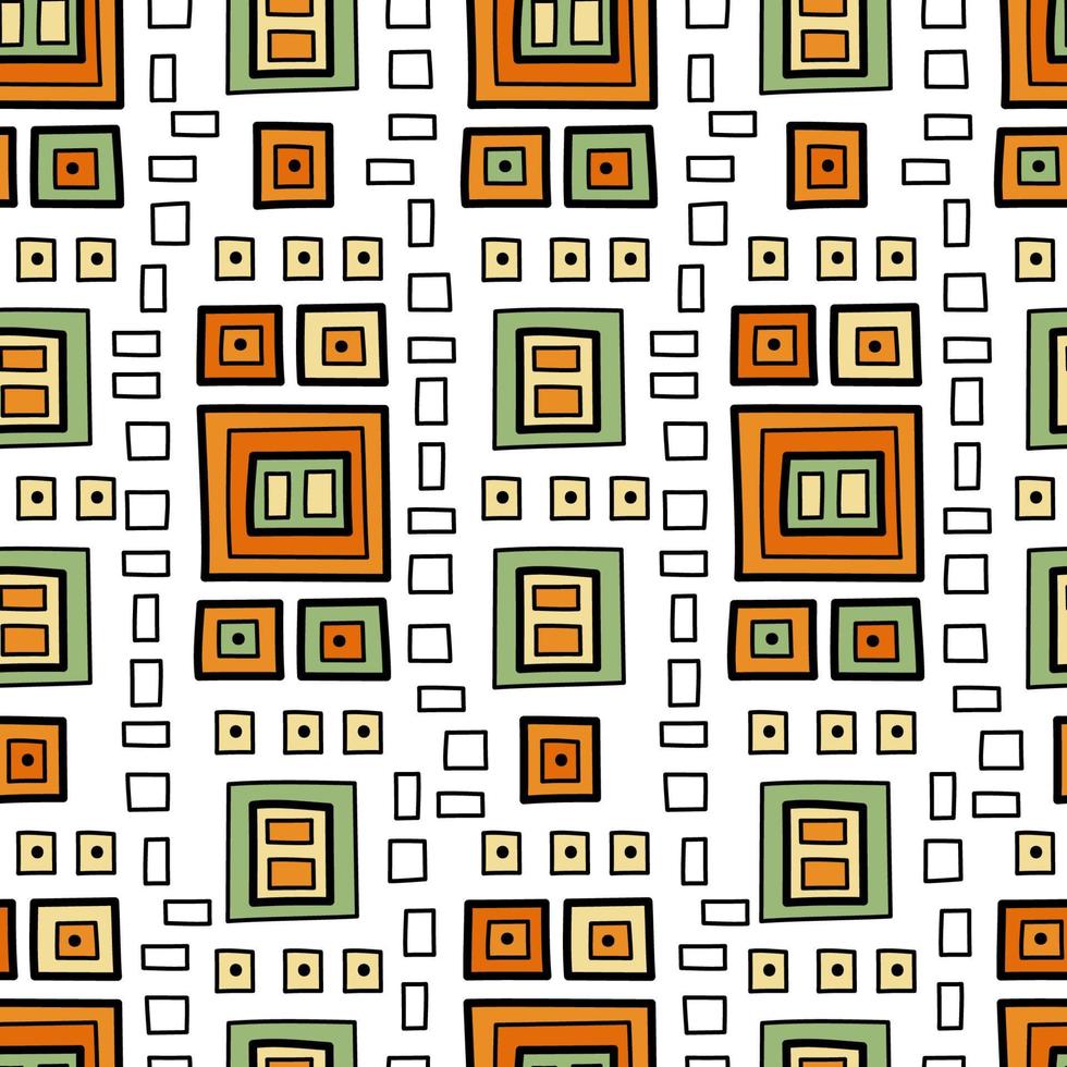 Abstract vector ethnic art. Decorative romb ornamental seamless pattern