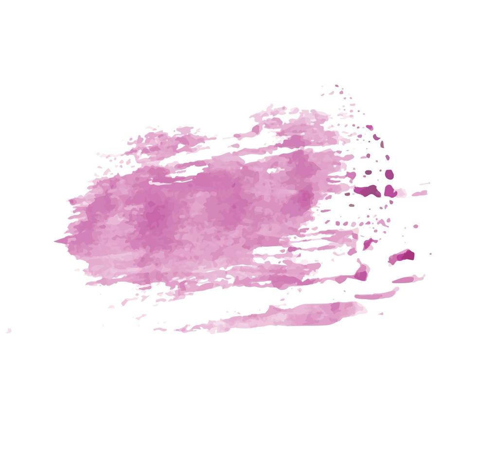 nube de acuarela rosa claro sobre fondo blanco. textura de salpicadura de pincel de agua de acuarela rosa. conjunto de manchas vectoriales de colores pastel. fondo azul acuarela vector