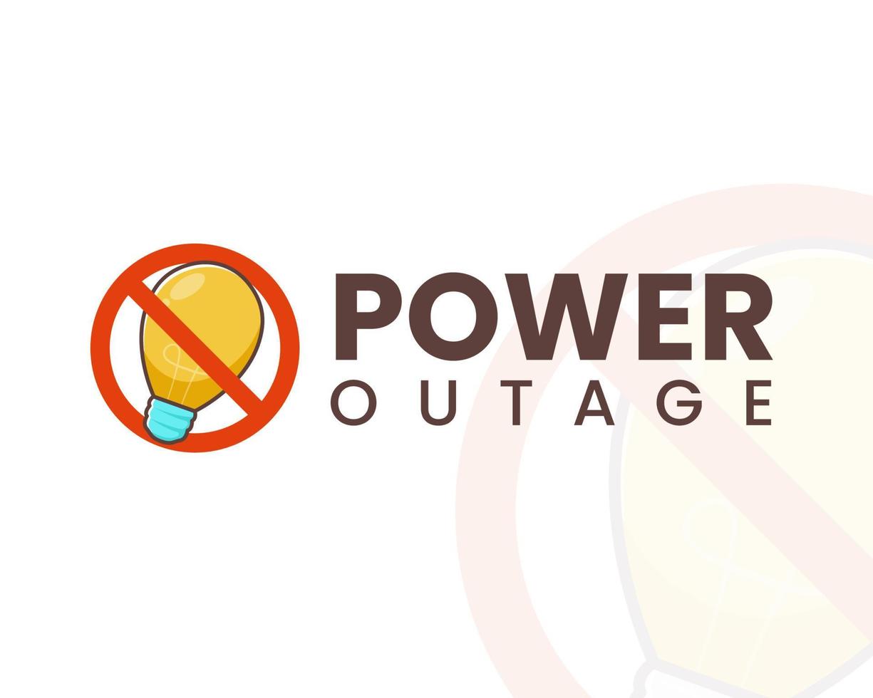 Blackout Power outage icon symbol sticker. No Electricity Symbol with Lamp vector