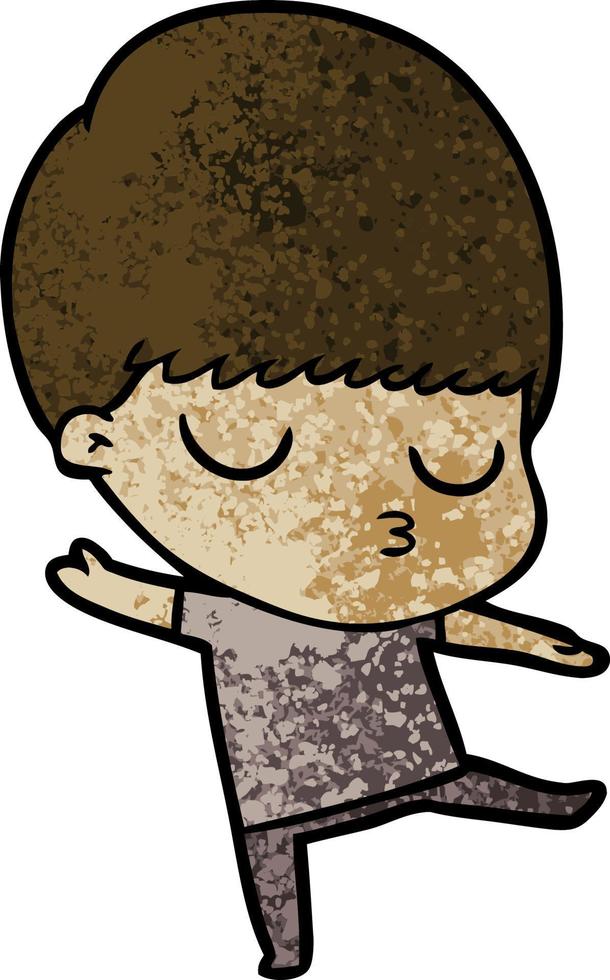 cartoon calm boy vector