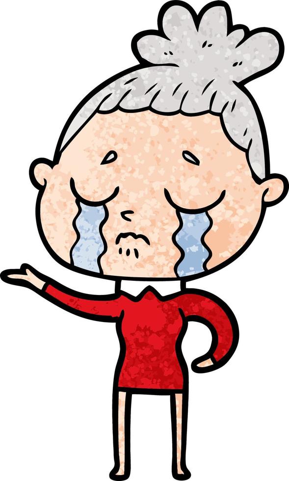 cartoon crying woman vector