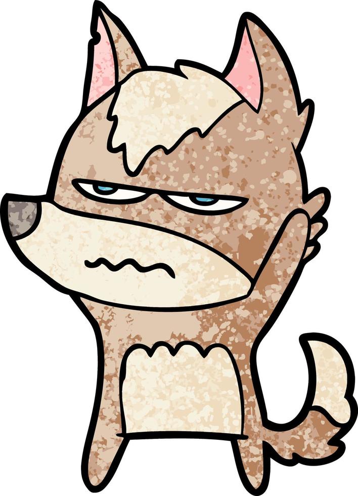 cartoon annoyed wolf vector
