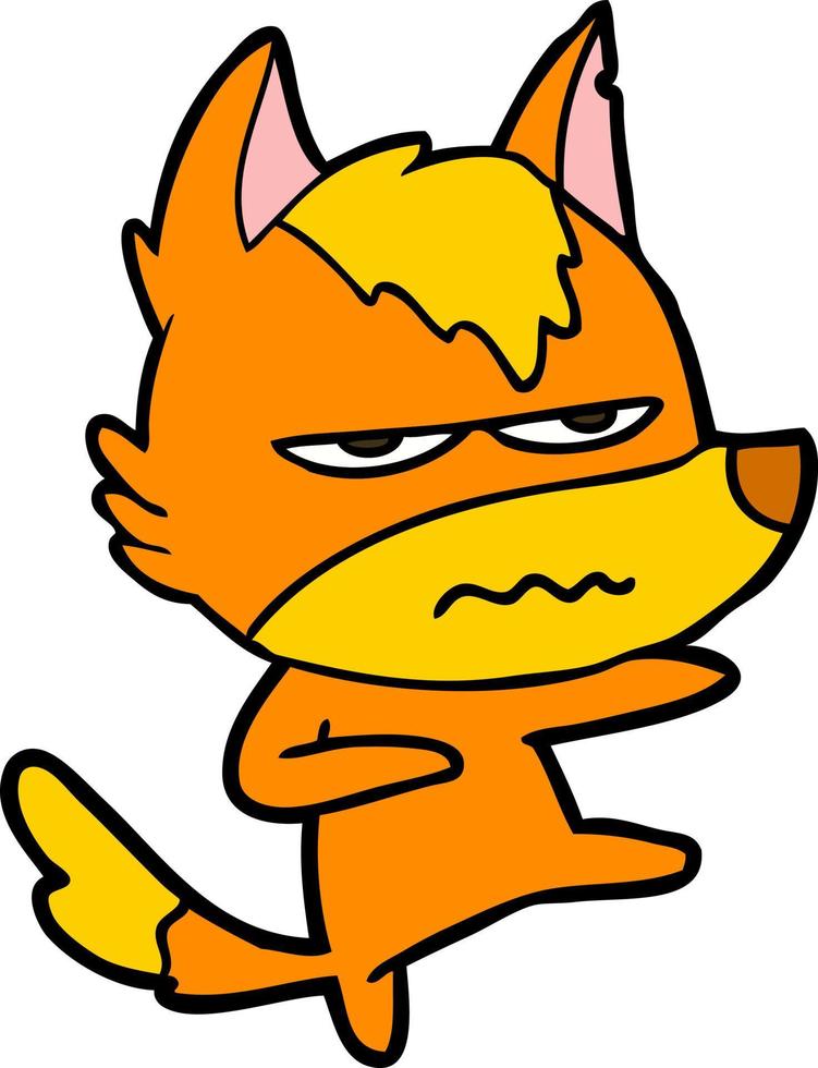 angry fox cartoon character vector