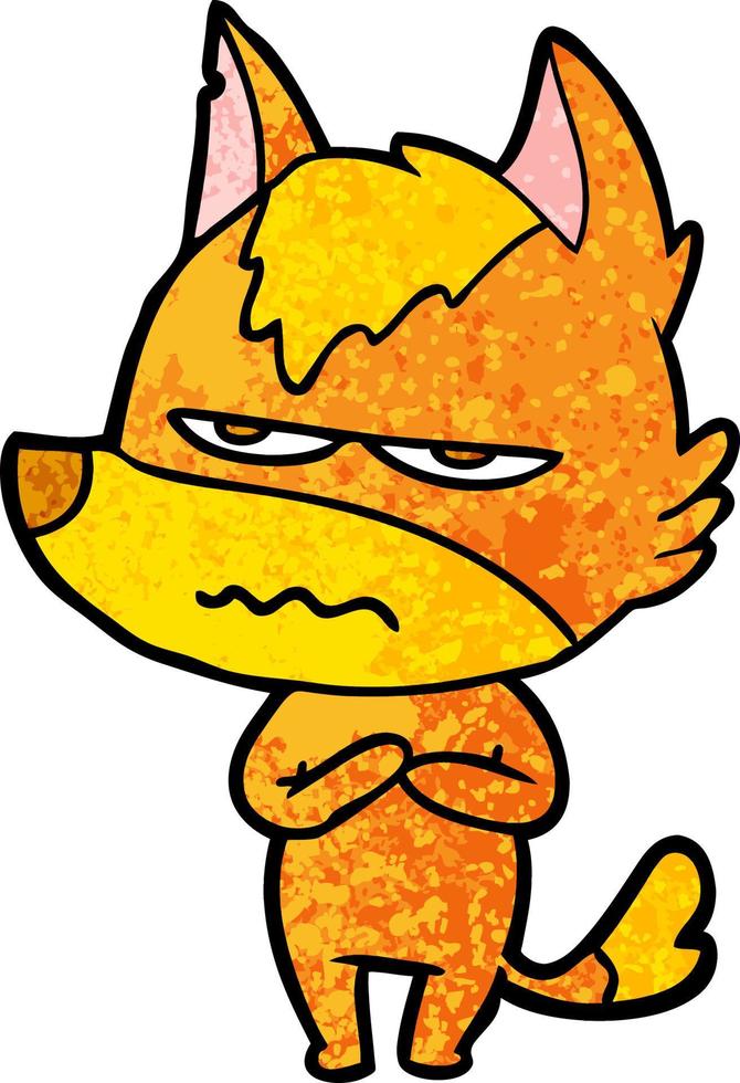 angry fox cartoon character vector