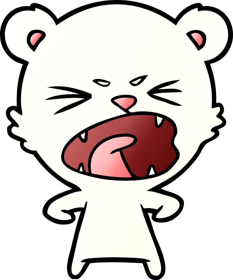 angry polar bear cartoon vector