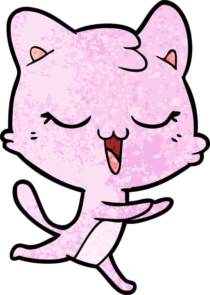 happy cartoon cat vector