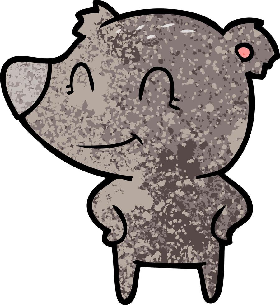 friendly bear with hands on hips vector