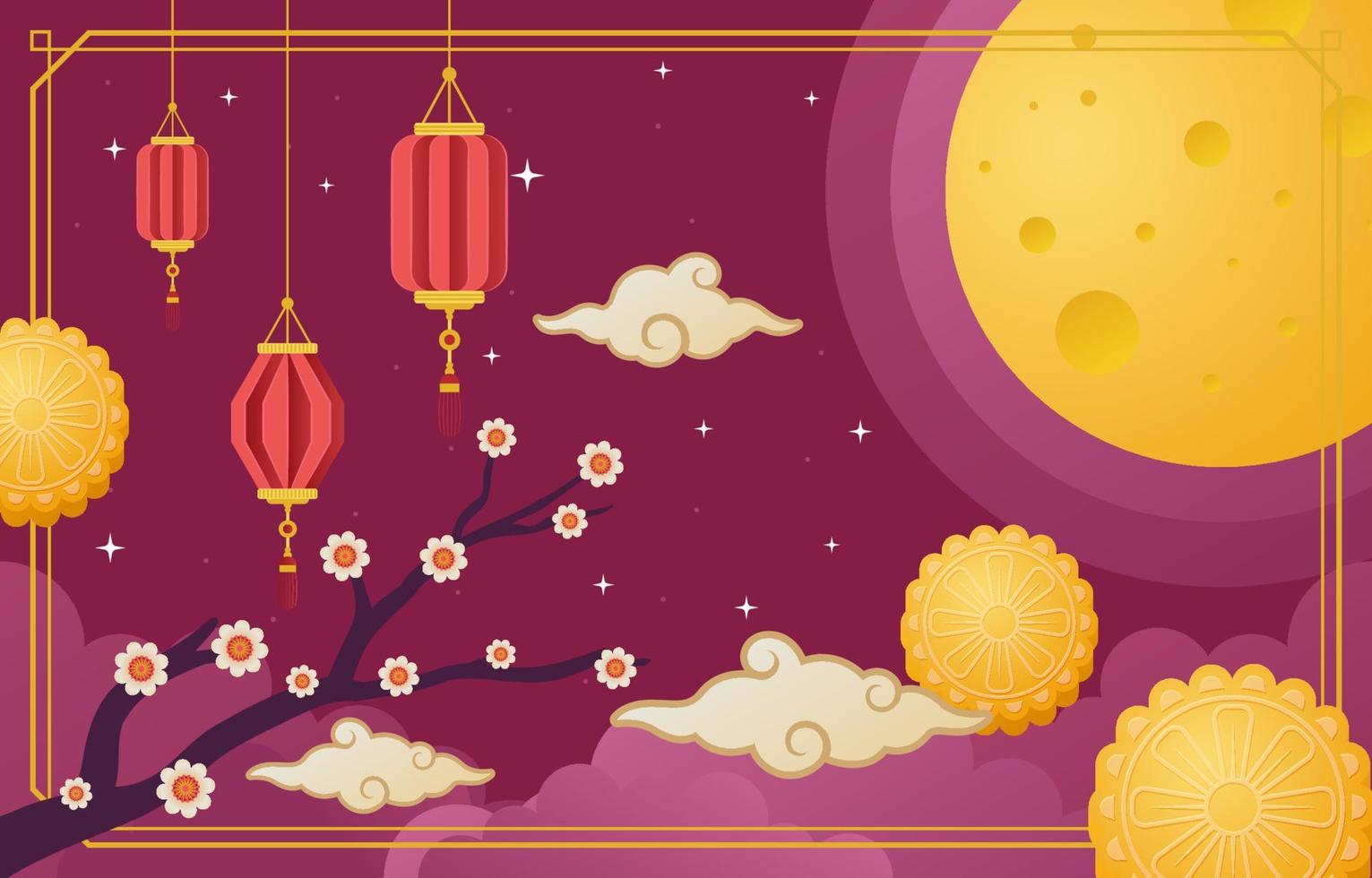 Mid Autumn Background vector