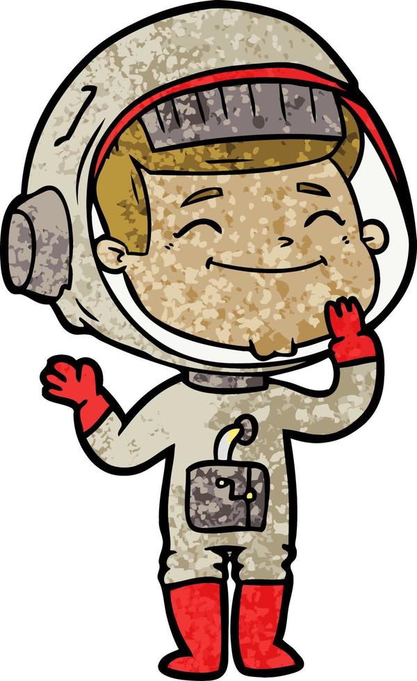 happy cartoon astronaut vector