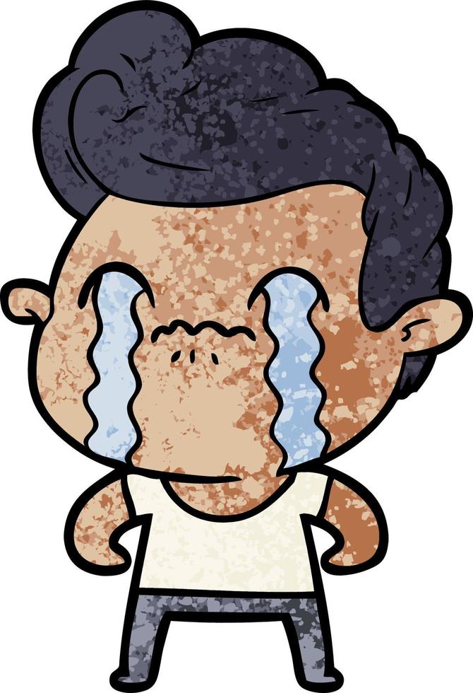 cartoon man crying vector