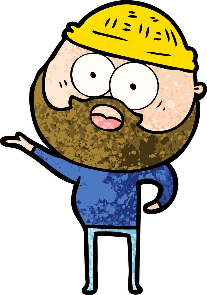 cartoon surprised bearded man vector
