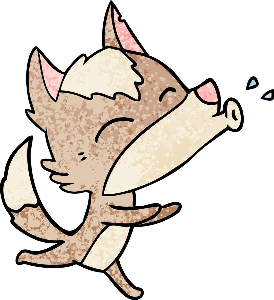 howling wolf cartoon vector