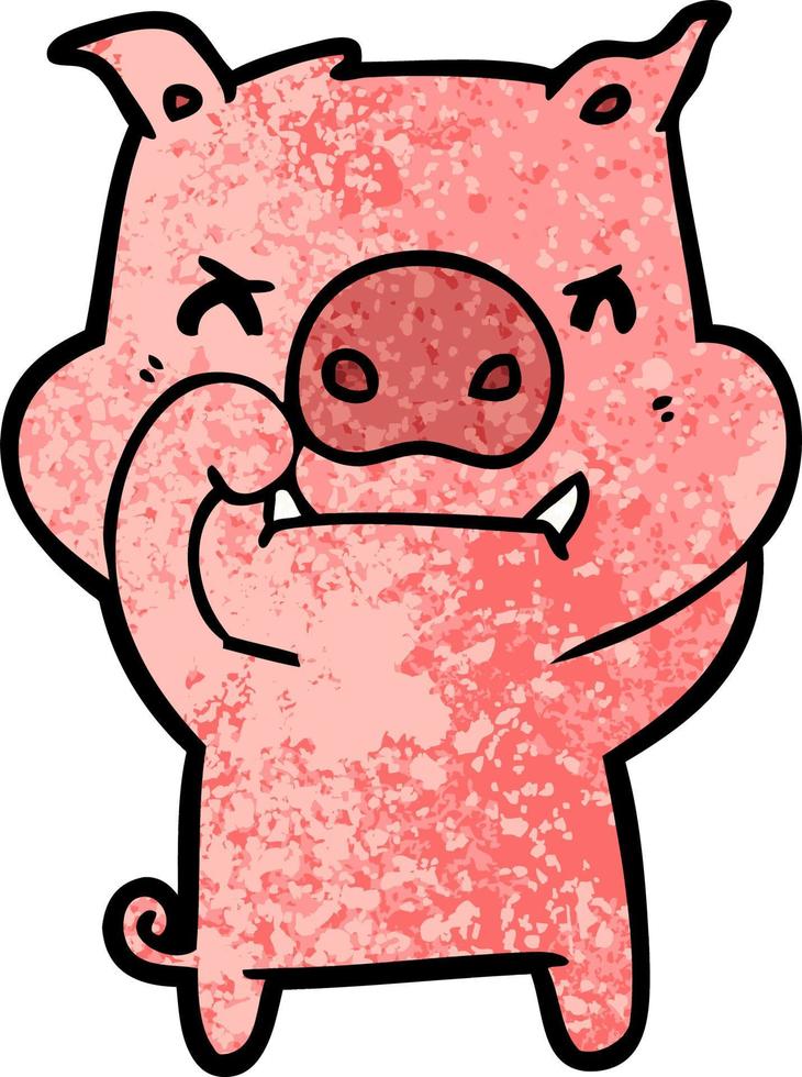 angry cartoon pig vector