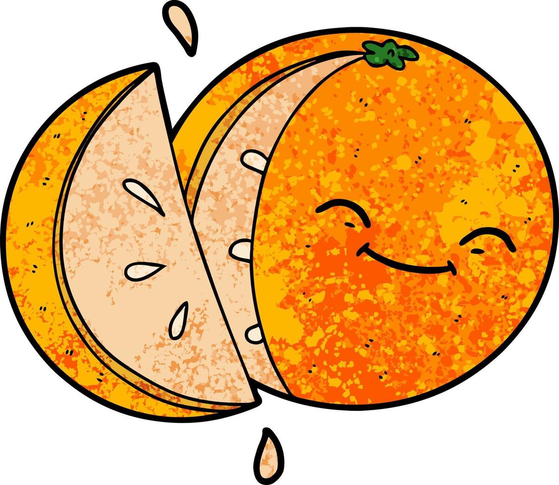 cartoon sliced orange vector