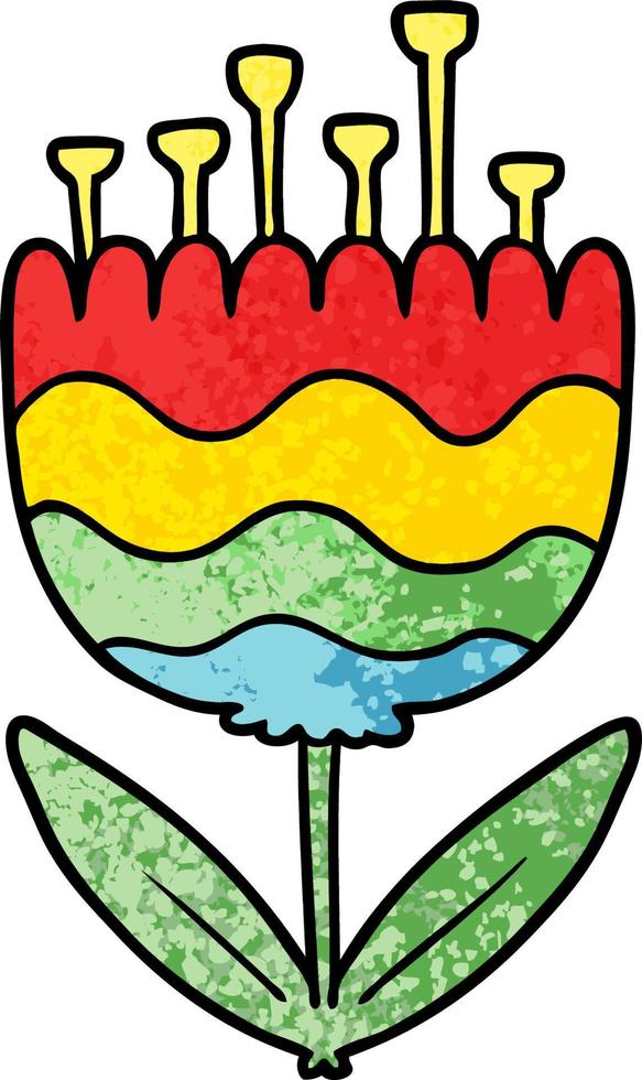 cartoon patterned flower vector