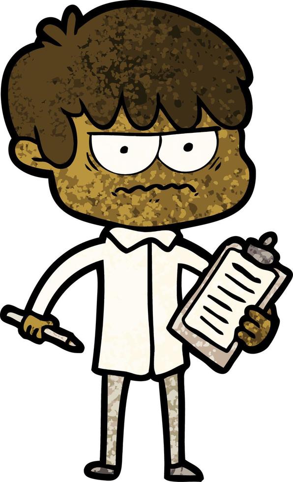 annoyed cartoon boy vector