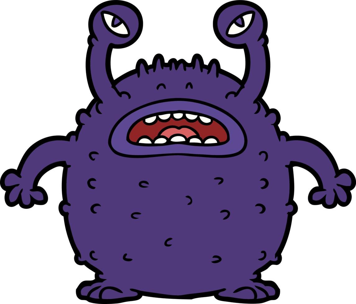 grumpy cartoon alien vector