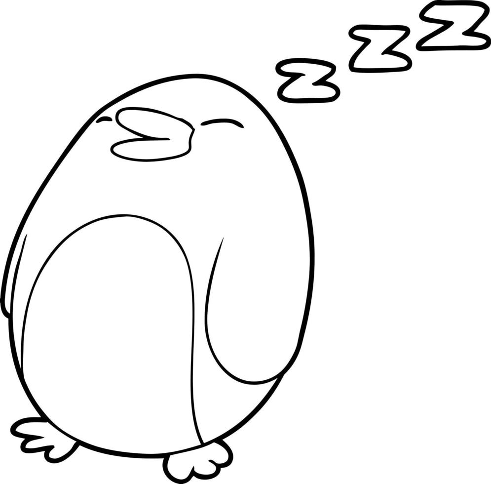 cartoon sleeping penguin vector