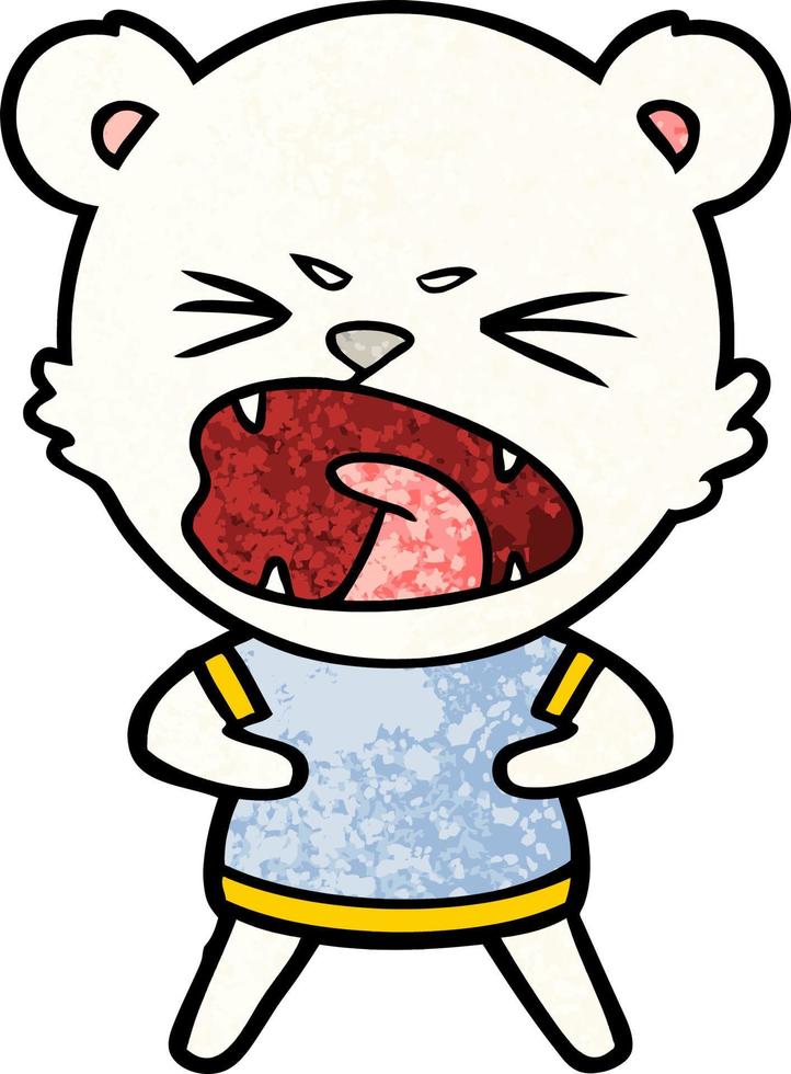 angry polar bear cartoon vector