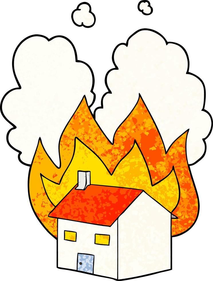 cartoon burning house vector