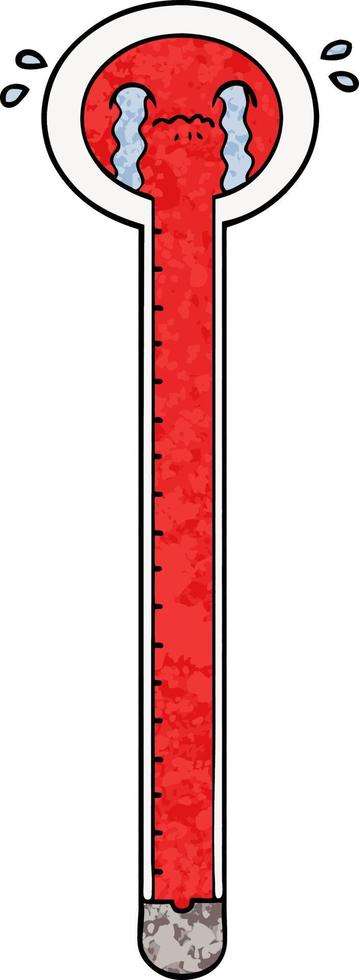 cartoon thermometer crying vector