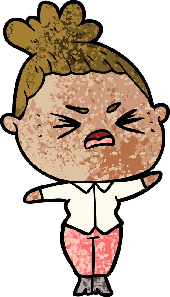 cartoon angry woman vector