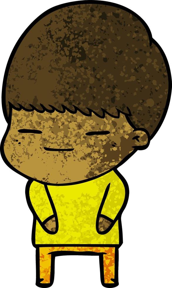 cartoon smug boy vector