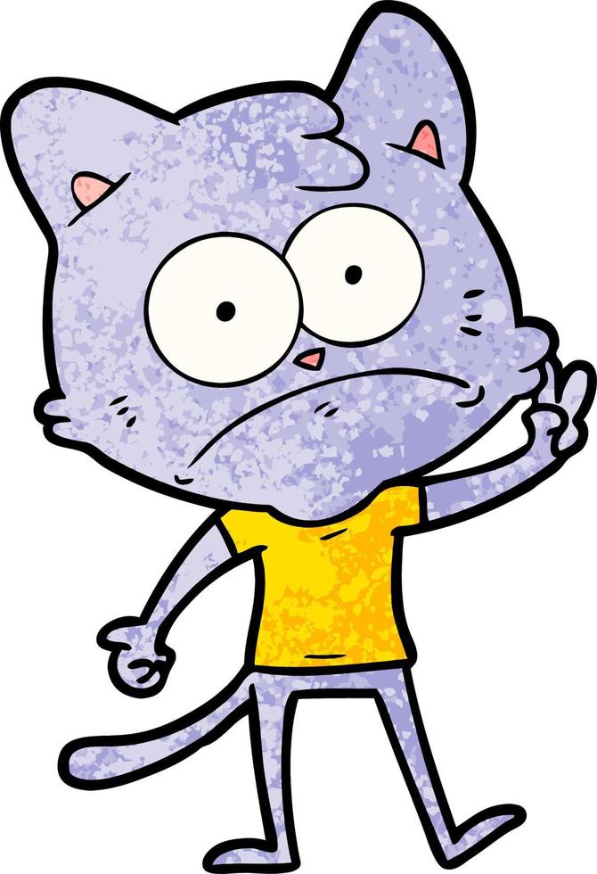 cartoon nervous cat vector