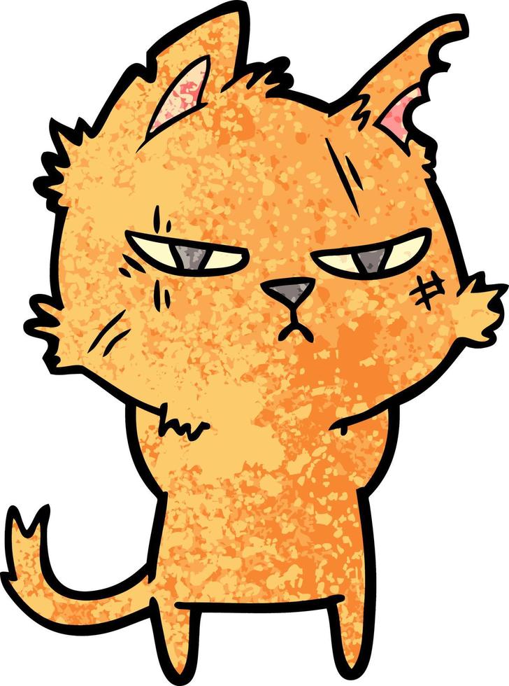 tough cartoon cat vector