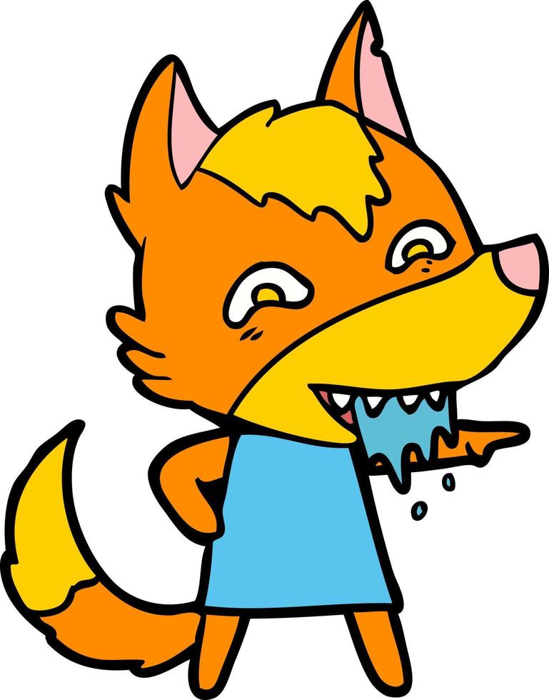 fox cartoon character vector