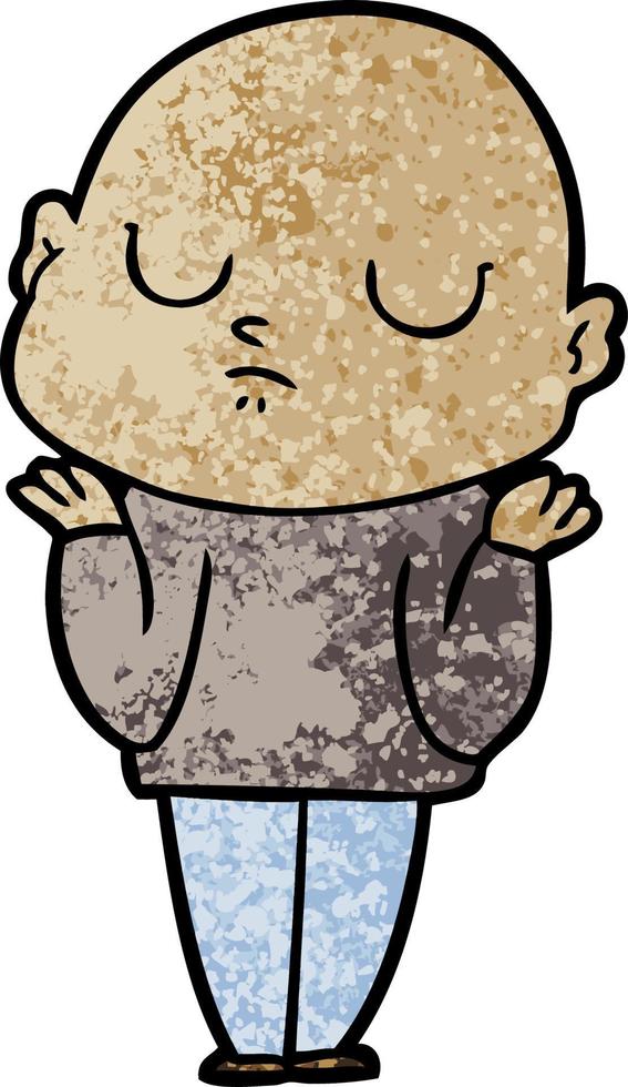 cartoon bald man vector
