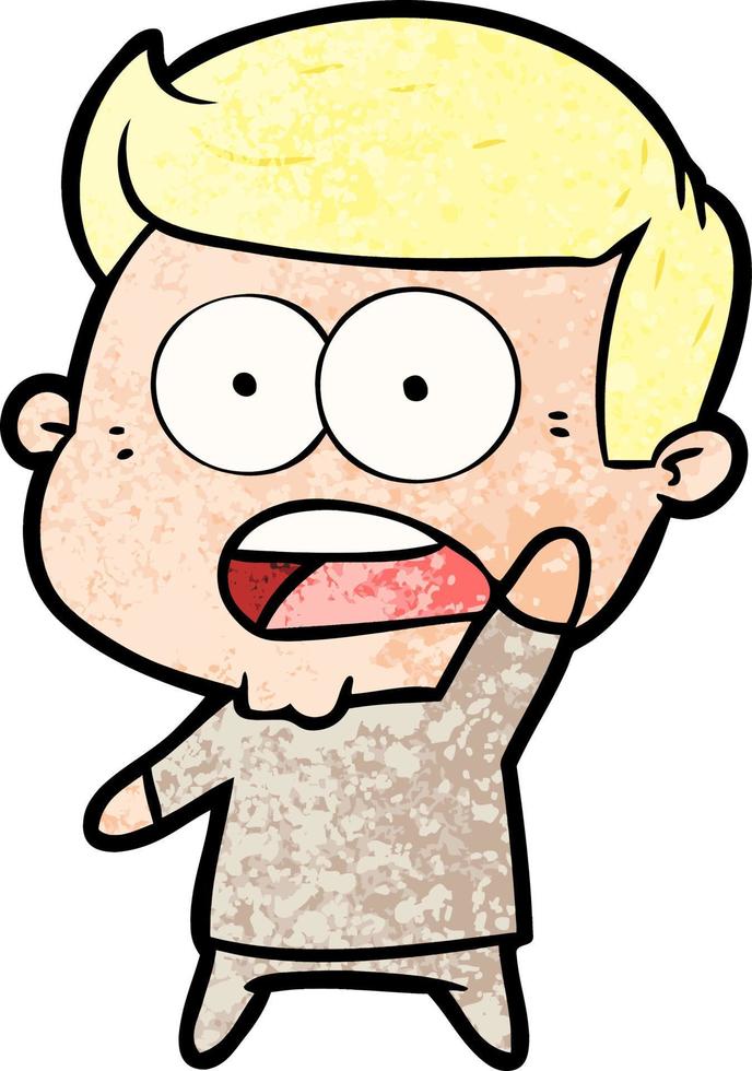 cartoon shocked man vector